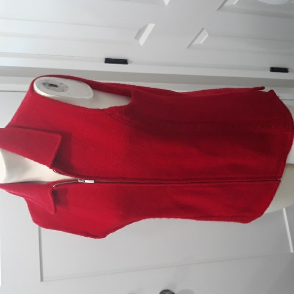Coldwater Creek red wool zipper vest. Medium - Picture 1 of 7